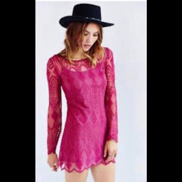 Urban Outfitters Ecote magenta lace dress